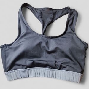 LULAROE | Black Light Gray Rise Mesh Racerback Wireless Support Sports Bra | L